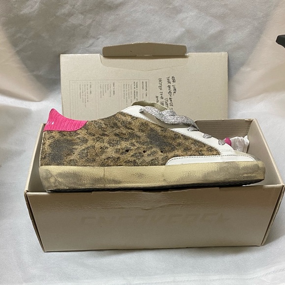 NIB Golden Goose Super-Star Leopard & Blue Glitter Star Sneaker, 38 - Picture 13 of 13